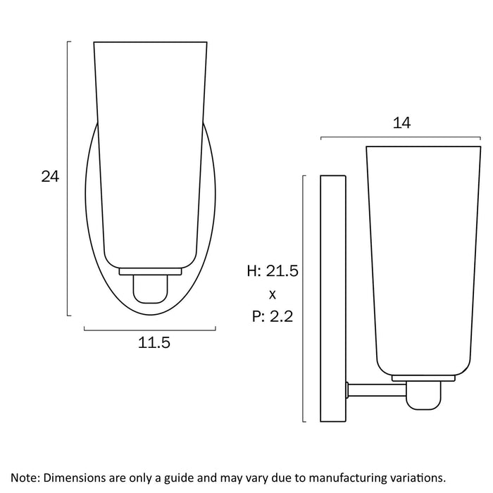 BREVAN: Modern Wall Light with Glass Shade (Available in Black & Antique Gold)