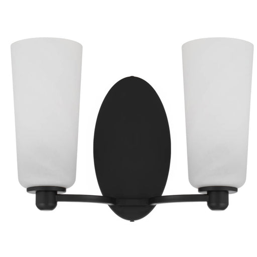 Telbix BREVAN: Modern 2 Light Wall Light with Glass Shade (Available in Black & Antique Gold)