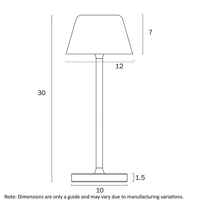 BRIANA: Metal Rechargeable IP54 LED Table Lamp (Available in Black, Brown, Green & White)