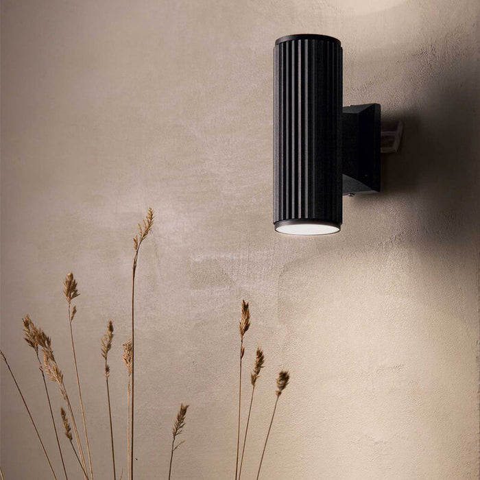 BASE: Aluminium Outdoor Up/Down Wall Light with Glass Diffuser (Avail in White, Black & Grey)