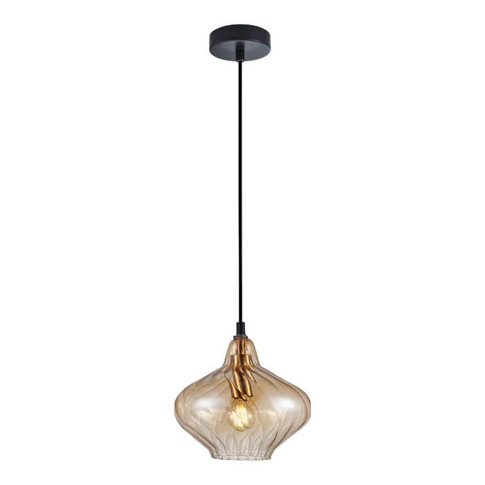 CLA CAMPANA: Interior Wine Glass Shape Ribbed Pendant Lights (avail in Amber & Smoke)