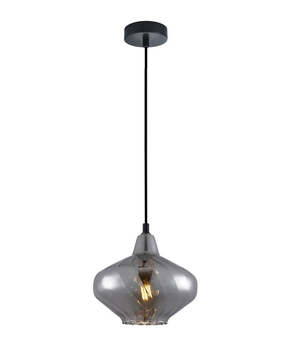 CAMPANA: Interior Wine Glass Shape Ribbed Pendant Lights (avail in Amber, Green, Purple & Smoke)