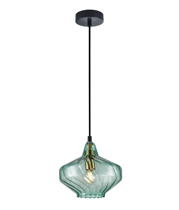 CAMPANA: Interior Wine Glass Shape Ribbed Pendant Lights (avail in Amber, Green, Purple & Smoke)