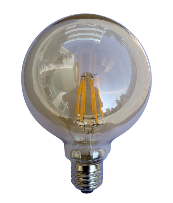 G195 6W 2200K Vintage Amber Tinge LED Filament Globes (Avail in B22 & E27)