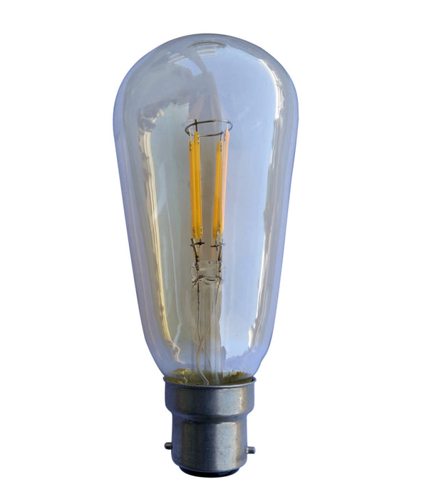 CLA ST57 4W 2200K Vintage Amber Tinge LED Filament Globe (Avail in E27 & B22)