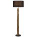 Telbix CHAD: Wooden Floor Lamp with Black Fabric Shade