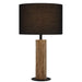 Telbix CHAD: Wooden Table Lamp with Black Fabric Shade