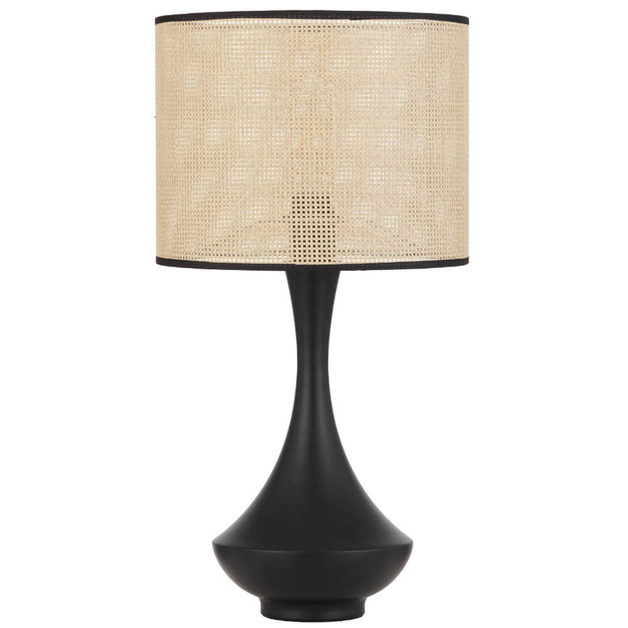 CLARIS: Bohemian Style Table Lamp with Raffia Shade (Available in Vintage Brass, White & Black)