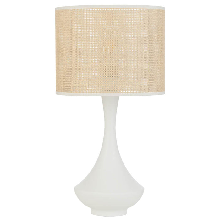 CLARIS: Bohemian Style Table Lamp with Raffia Shade (Available in Vintage Brass, White & Black)