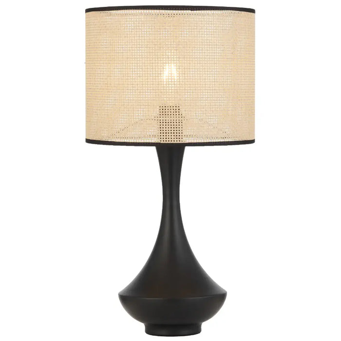 CLARIS: Bohemian Style Table Lamp with Raffia Shade (Available in Vintage Brass, White & Black)
