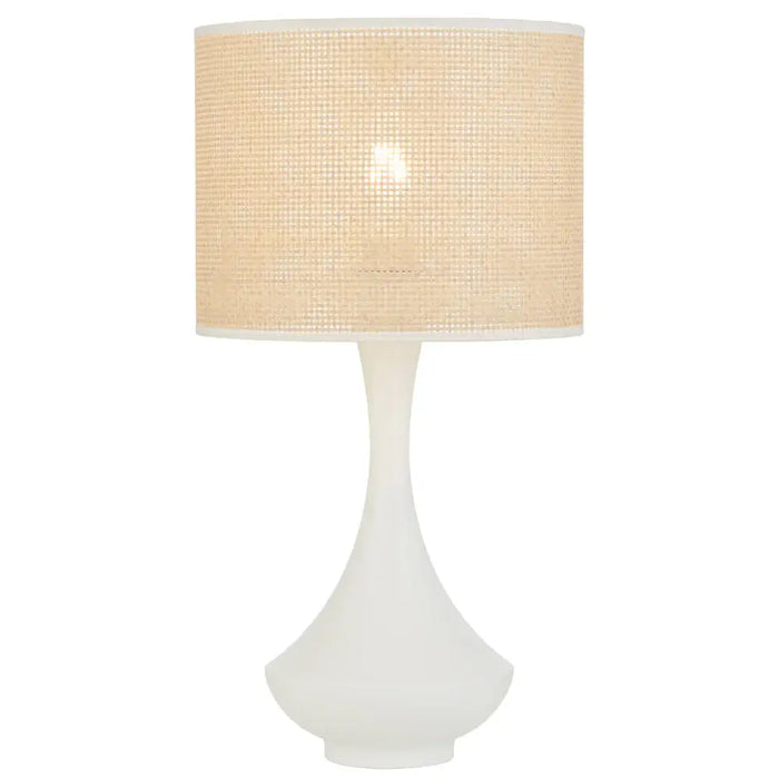 CLARIS: Bohemian Style Table Lamp with Raffia Shade (Available in Vintage Brass, White & Black)