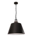 CLA CLOCHE: Metal Shade with Travertine Highlight Bell Shape Interior Pendant Lights (Available in Antique Brass, Black & White)