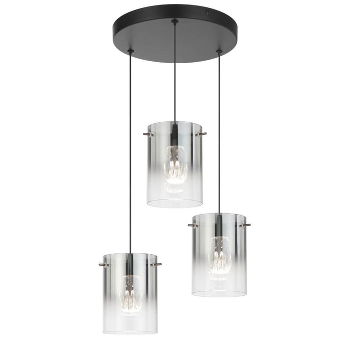 CREVIL: Modern Pendant Light with Glass Shades (Available in Black & Antique Gold, 3 Light & 5 Light)
