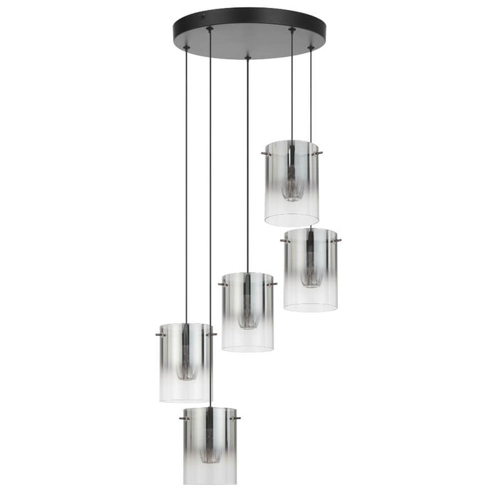 CREVIL: Modern Pendant Light with Glass Shades (Available in Black & Antique Gold, 3 Light & 5 Light)
