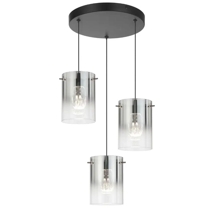 Telbix CREVIL: Modern Pendant Light with Glass Shades (Available in Black & Antique Gold, 3 Light & 5 Light)