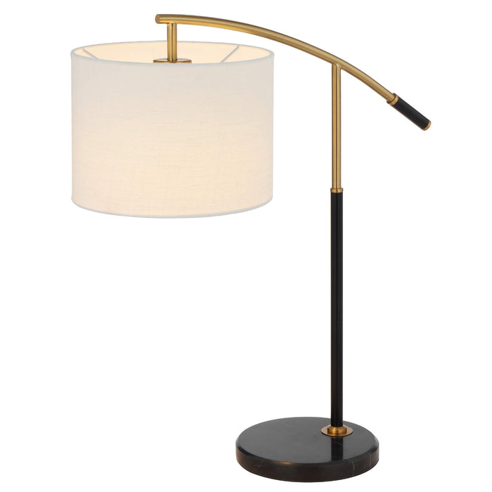 CRUZ: Modern Metal Table Lamp with Textured Fabric Shade
