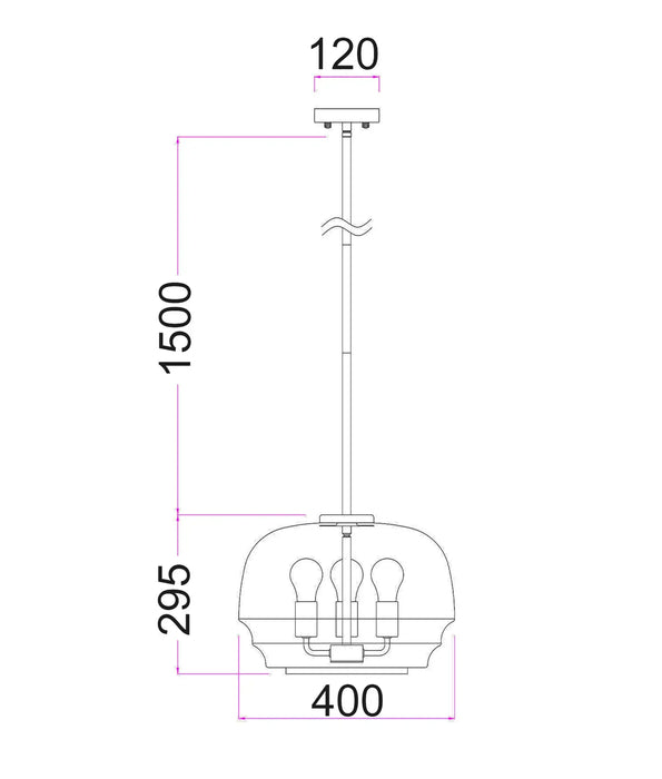 CUAD: Clear Wine Glass Shape Glass Shade Interior Pendant Light