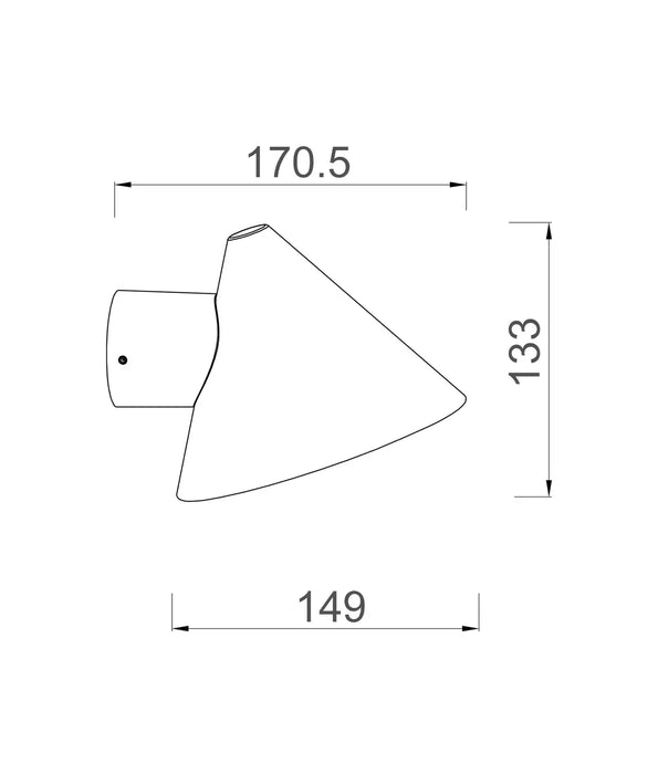 CUCHARA: Exterior Cone Surface Mounted Wall Lights (Available in Black, White, Galvanized, Electroplated Copper & Electroplated Brass Aluminium)