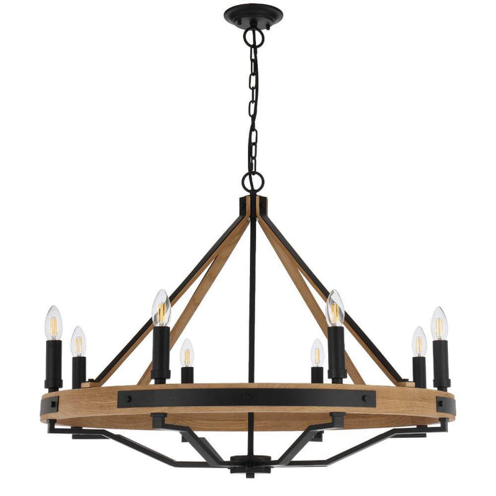 DARIEN: Pendant Light Crafted with Canadian Ash Wood Outer Ring (Available in 6 Light, 8 Light and 12 Light)