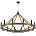 Telbix DARIEN: Pendant Light Crafted with Canadian Ash Wood Outer Ring (Available in 6 Light, 8 Light and 12 Light)