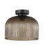 CLA DIYVINTAJ: Ribbed Glass D.I.Y. Dome Batten Fix Ceiling Lights (Available in Smokey Black, Green, Amber, Copper, Chrome & Clear)
