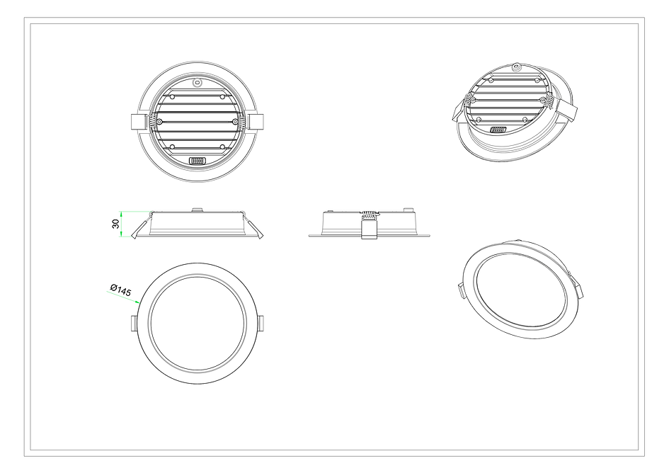 3A DL1019 15W High Efficiency SMD Tri-Colour Dimmable Downlight