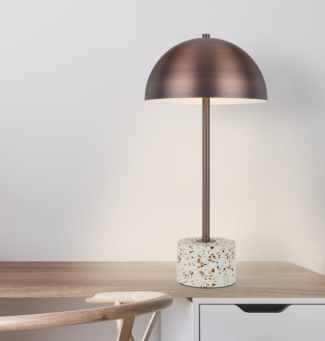 DOMEZ: Modern Table Lamp with Metal Shade (Avail in Four Colour Combinations)
