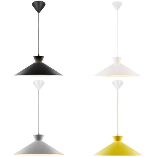 Nordlux DIAL Modern Metal Pendant Light (avail in Black, Grey, Yellow & White | 45cm & 25cm)
