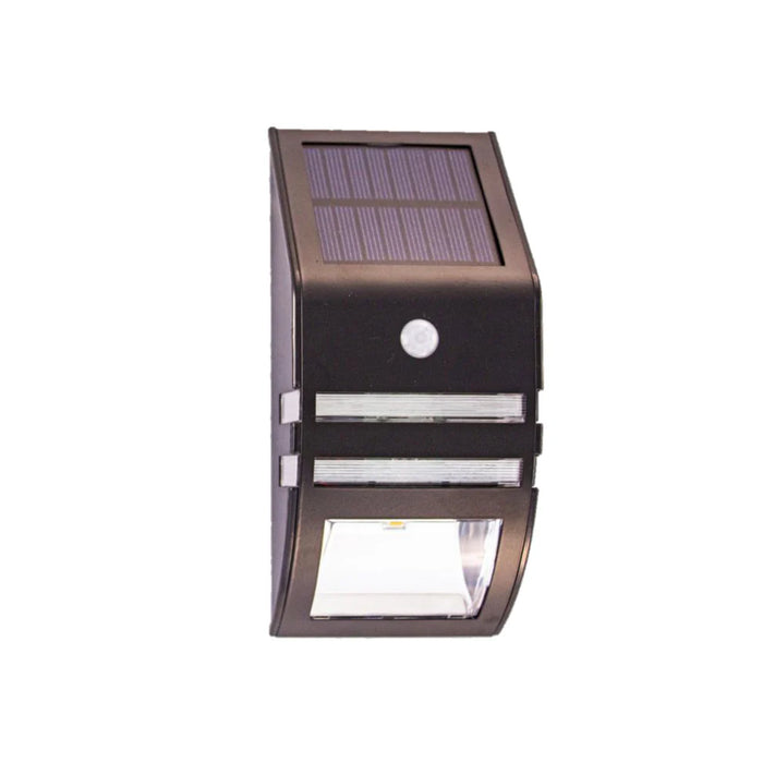 Solar Powered LED Step Light w/PIR Sensor - Black