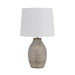 Telbix EARTH: Ceramic Table Lamp with White Fabric Shade