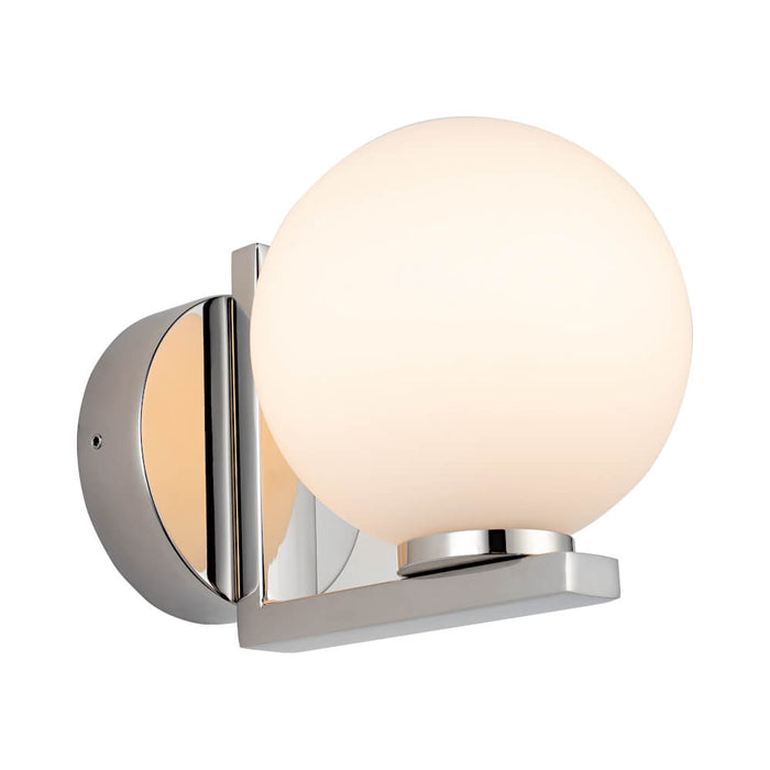 ELIN: 1 Light IP44 Wall Light with Round Glass Diffuser (Available in Black, Chrome & Gold)