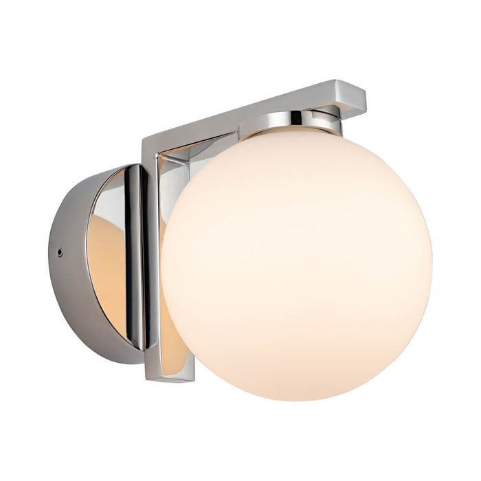 ELIN: 1 Light IP44 Wall Light with Round Glass Diffuser (Available in Black, Chrome & Gold)