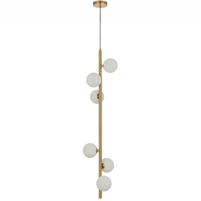 ELSON: 6 Light Versatile Pendant Light with Round Glass Shades (Available in Black & Antique Gold)