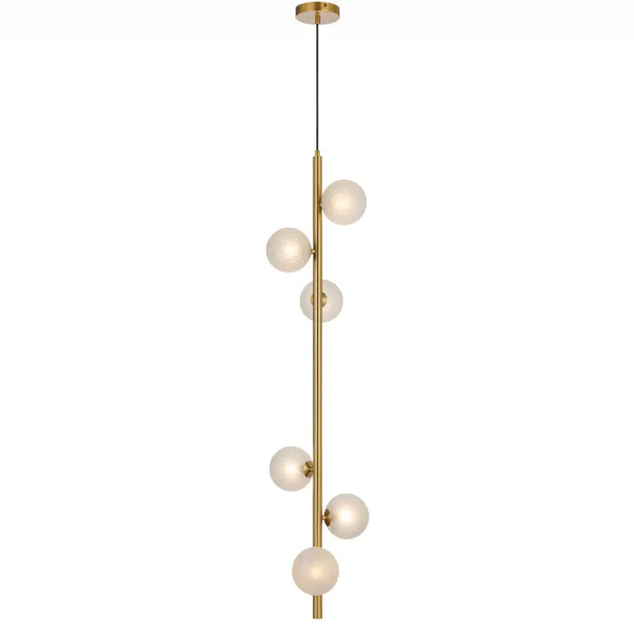 ELSON: 6 Light Versatile Pendant Light with Round Glass Shades (Available in Black & Antique Gold)