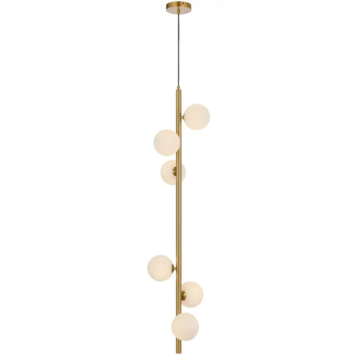 ELSON: 6 Light Versatile Pendant Light with Round Glass Shades (Available in Black & Antique Gold)