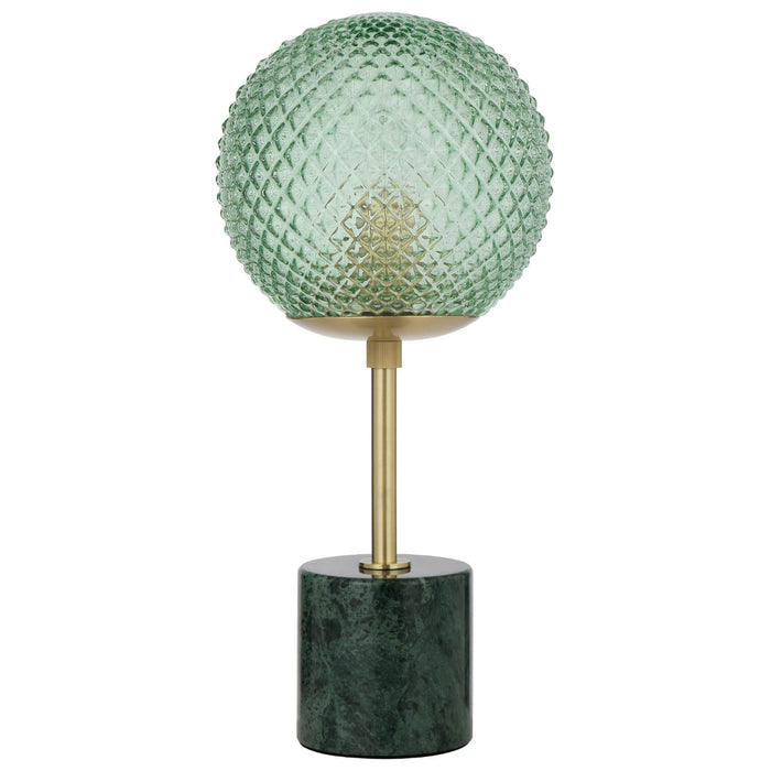 ELWICK: Bohemian Table Lamp with Mouth-blown Glass Shade (Available in Black, Brown & Green)