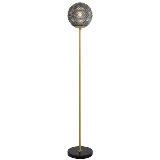 Telbix ELWICK: Bohemian Floor Lamp with Mouth-blown Glass Shade (Available in Black, Brown & Green)