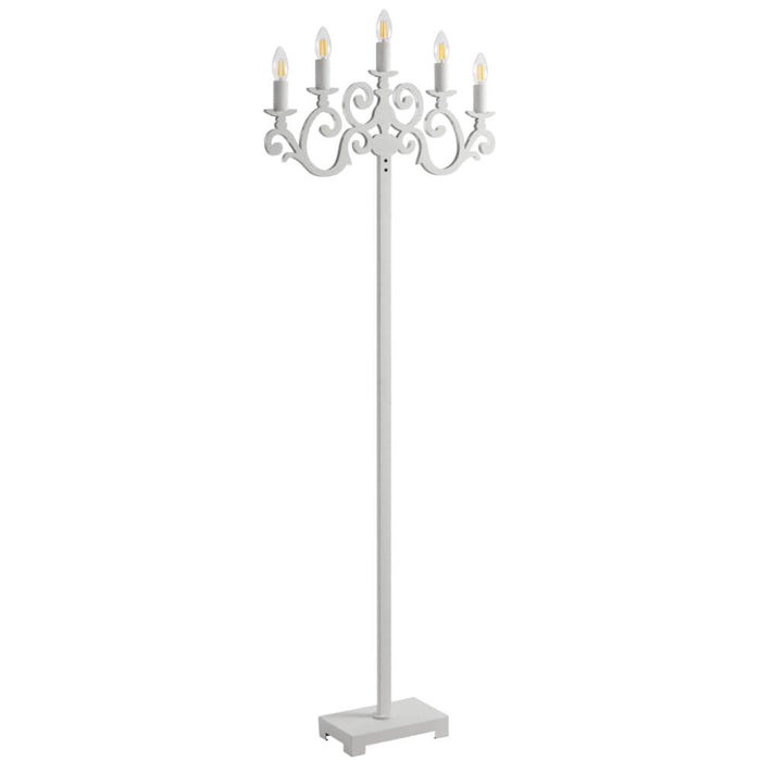 EMPORIA: 5 Light Candelabra Design Floor Lamp (Available in Black & White)