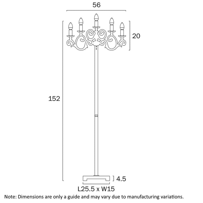 EMPORIA: 5 Light Candelabra Design Floor Lamp (Available in Black & White)