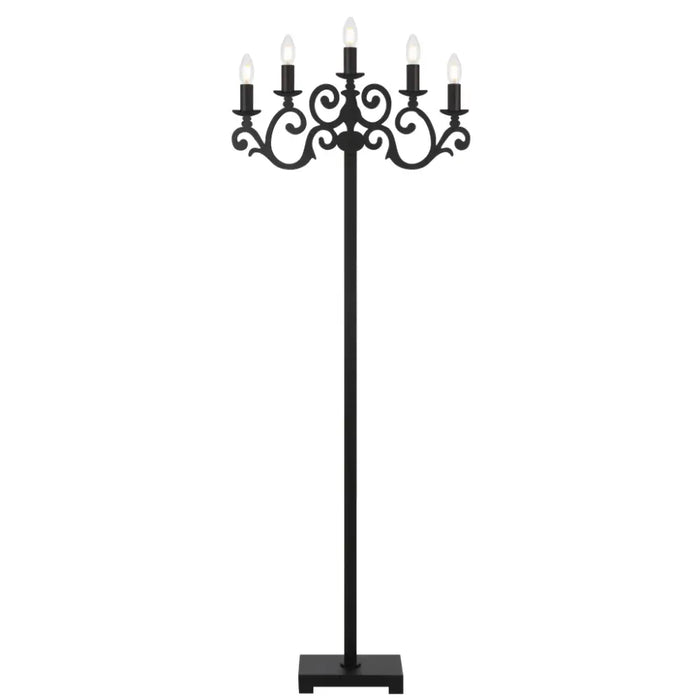 EMPORIA: 5 Light Candelabra Design Floor Lamp (Available in Black & White)