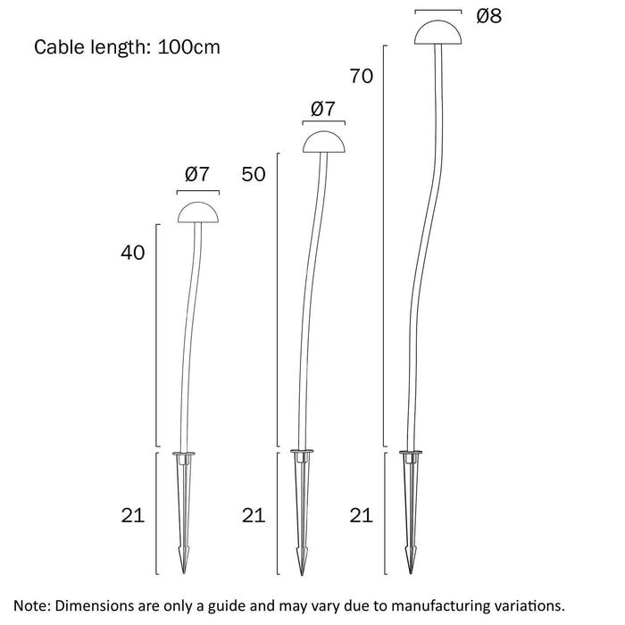 ENOKI: Black 24V IP65 Exterior LED Garden Spike Post Light (Available in Black & White)