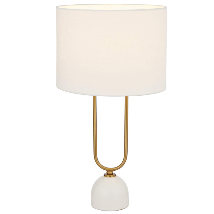 ERDEN: Elegant Metal Table Lamp with Textured Fabric Shade (Avail in Black & White)