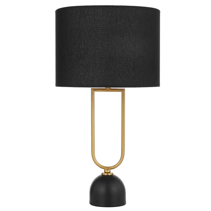 Telbix ERDEN: Elegant Metal Table Lamp with Textured Fabric Shade (Avail in Black & White)