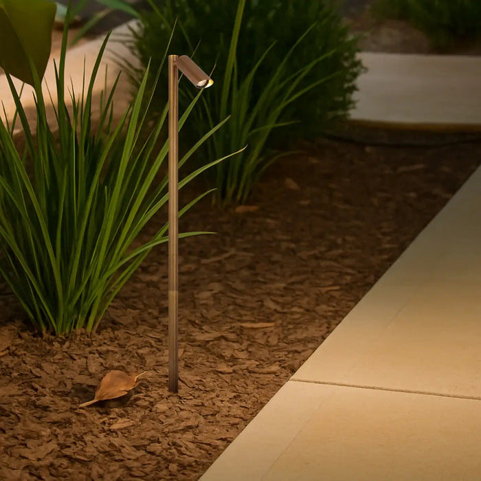 ESLEN: 24V IP65 Exterior LED Garden Spike Post Light (Available in Antique Brass, White & Stainless Steel)