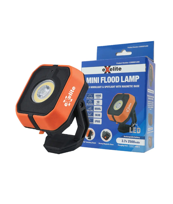 Mini Flood Lamp: IP65 IK08 LED Worklight & Spotlight with Magnetic Base