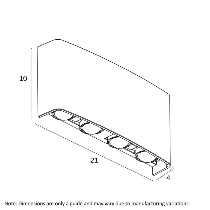 EYVOR: Black Up/Down LED Wall Light (Available in 4 Light & 8 Light)