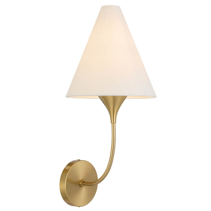 FARNIX: Contemporary Wall Light with Tapered Fabric Shades (Available in Nickel & Antique Gold)