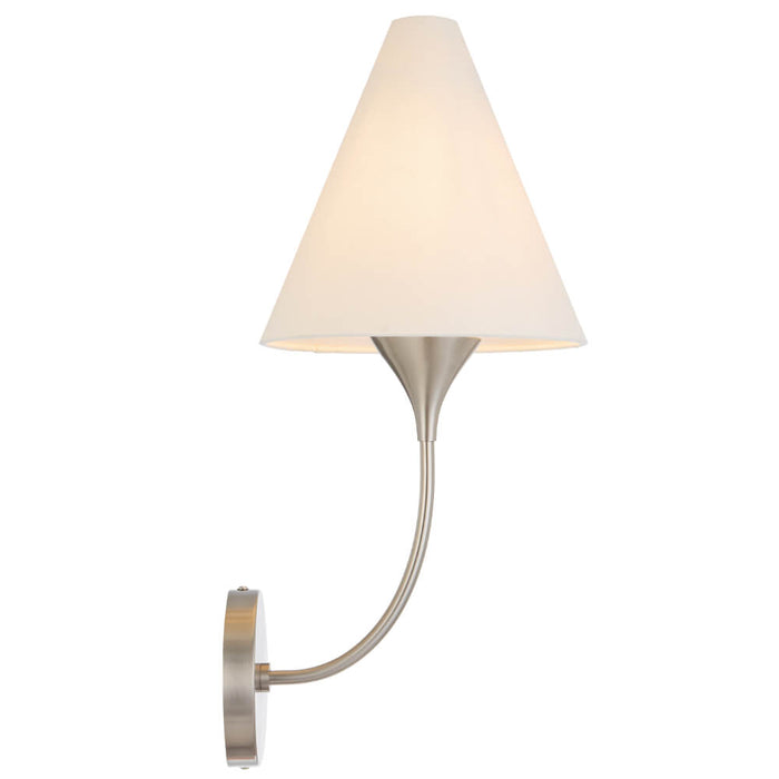 FARNIX: Contemporary Wall Light with Tapered Fabric Shades (Available in Nickel & Antique Gold)