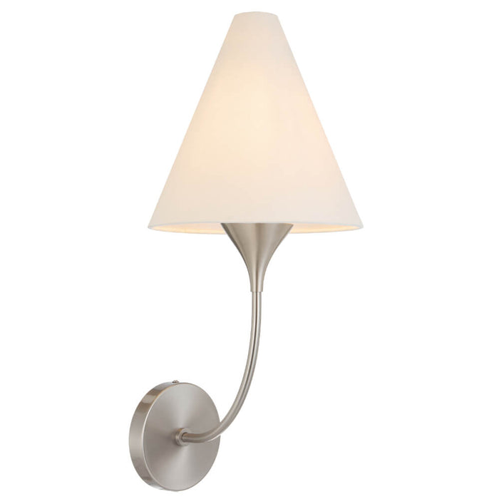 FARNIX: Contemporary Wall Light with Tapered Fabric Shades (Available in Nickel & Antique Gold)