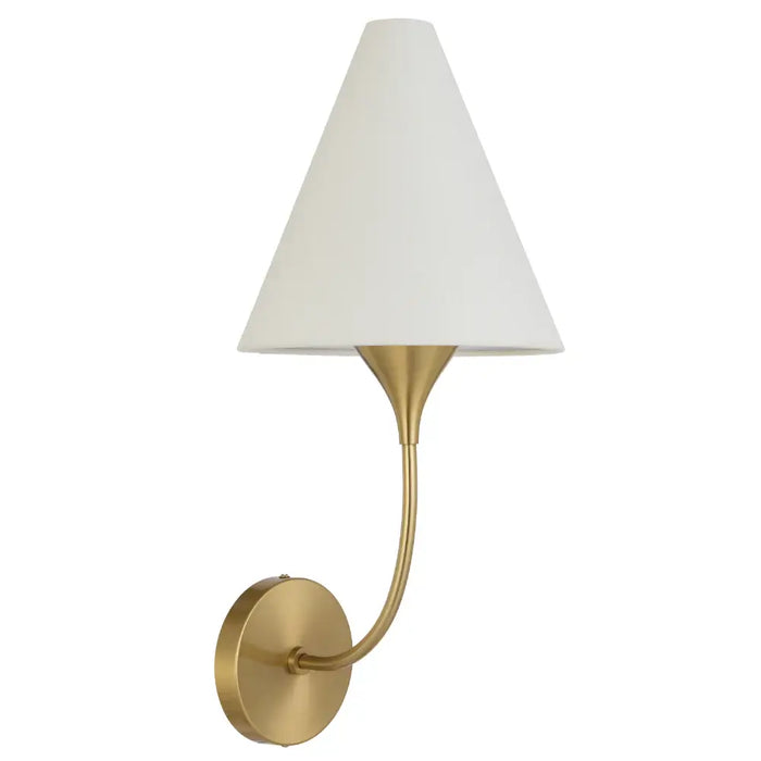 FARNIX: Contemporary Wall Light with Tapered Fabric Shades (Available in Nickel & Antique Gold)